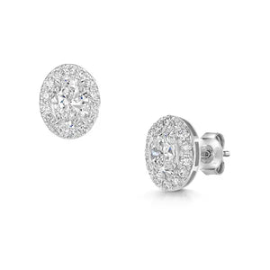 Pair of 18ct white gold lab diamond stud earrings, 2.00ct Leevans Jewellers & Pawnbrokers