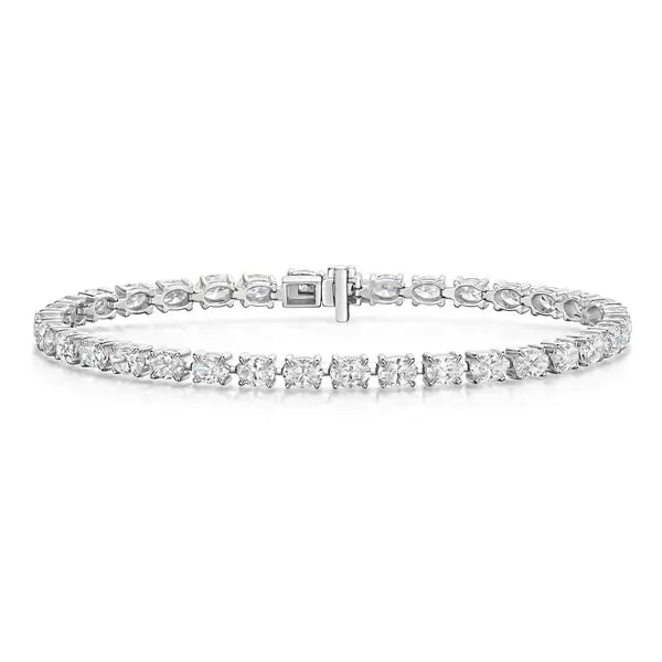 18ct White Gold Lab Diamond Tennis Bracelet