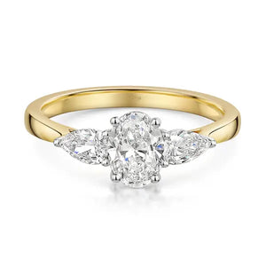 18ct Gold Lab Diamond Three Stone Ring