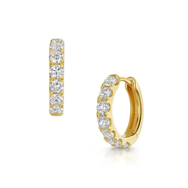 18ct yellow gold lab diamond huggies, 1.00ct, Leevans Jewellers, Leeds Gold Buyers