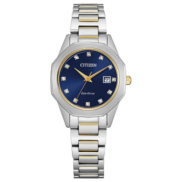 Ladies Silhouette diamond two tone watch, Citizen, Leevans of Leeds