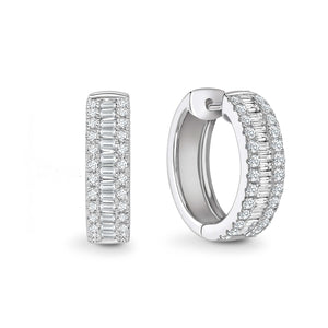 18ct White Gold Diamond Hoops