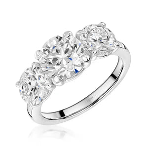 Lab Diamond trillogy ring, 3.00ct, Leevans Jewellers, Leeds Gold Buyers