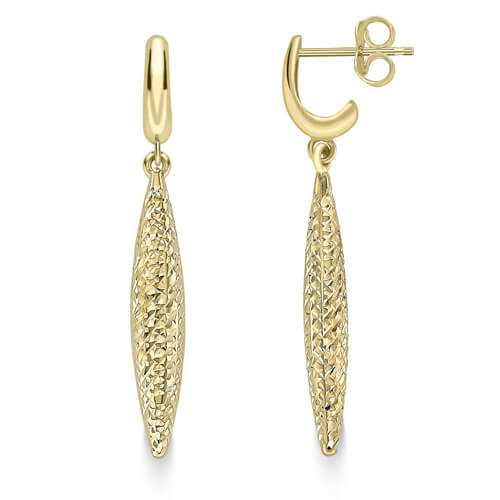 9ct Yellow Gold Drop Earrings Leevans Jewellers Leeds Pawnbrokers