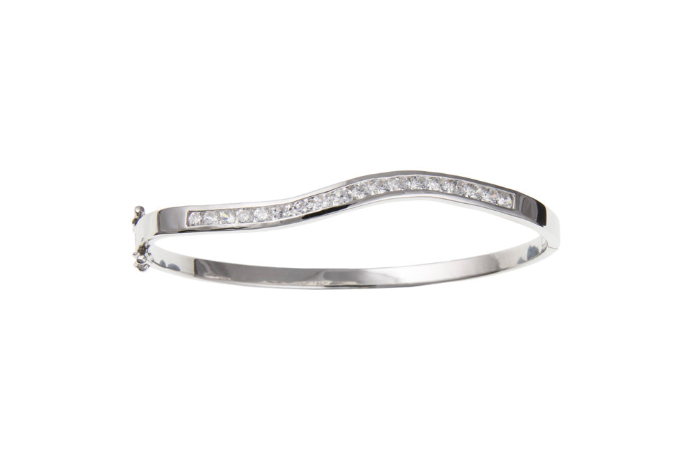 Silver Cubic Zirconia Bangle