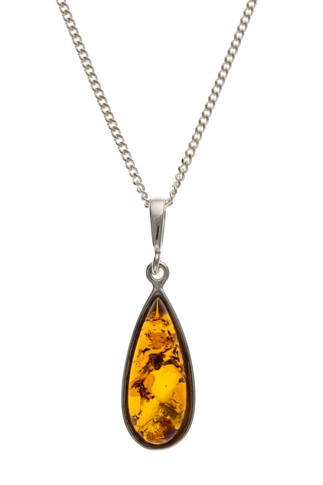 Silver Amber Pendant