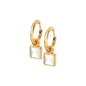 Hot Diamonds Jac Jossa Mother of Pearl Earrings, 18ct Gold Plated