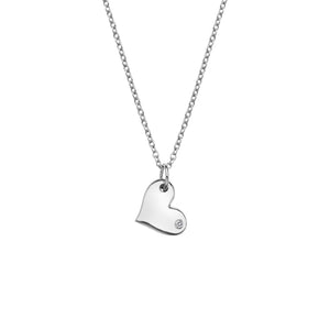 Silver Hot Diamonds Thoughtful Hearty Pendant, Leevans Jewellers Leeds