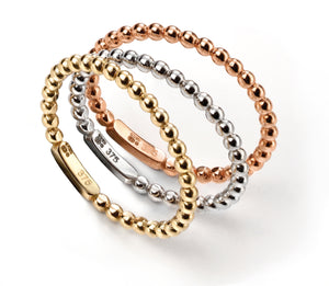 Three Coloured Gold Stacking Rings