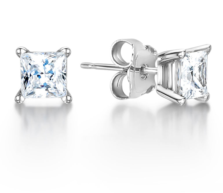 18ct White Gold Diamond Stud Earrings