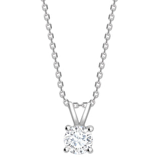 18ct white gold diamond solitaire pendant and chain, Leevans Jewellers, Leeds Pawnbrokers