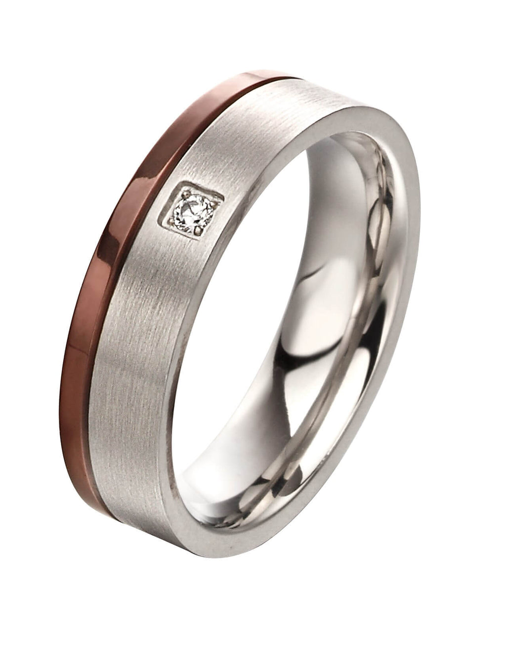 Men's Fred Bennett Stainless Steel & CZ Ring, R3669, Leevans Jewellers & Pawnbrokers Leeds