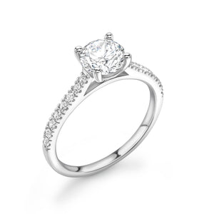 Platinum Diamond 4 Claw Solitaire Ring