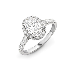 Oval Shape Diamond Platinum Halo Ring, 1.00ct, Leevans Jewellers & Pawnbrokers Leeds