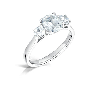 Old Cut Diamond Three Stone Ring, Platinum, Leevans Jewellers & Pawnbrokers Leeds