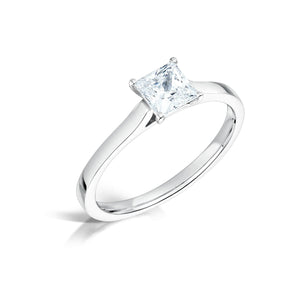 GIA Princess Cut Diamond Solitaire Ring, Leevans Jewellers & Pawnbrokers Leeds