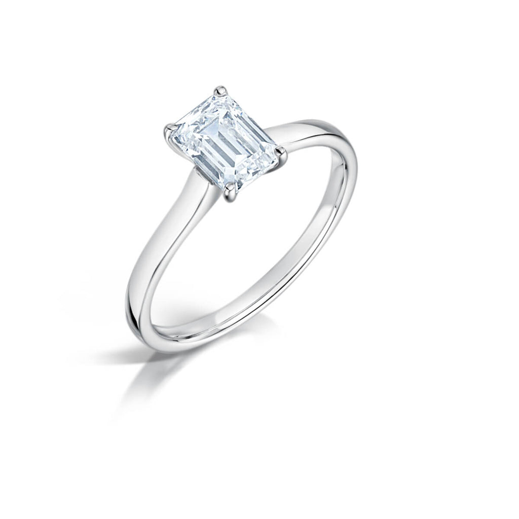 Emerald Cut Diamond Platinum Solitaire Ring, Leevans Jewellers & Pawnbrokers Leeds, Scrap Gold Buyer